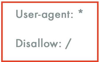 Plik robots.txt blokujący dostęp robotom do całej witryny regułą Disallow: /