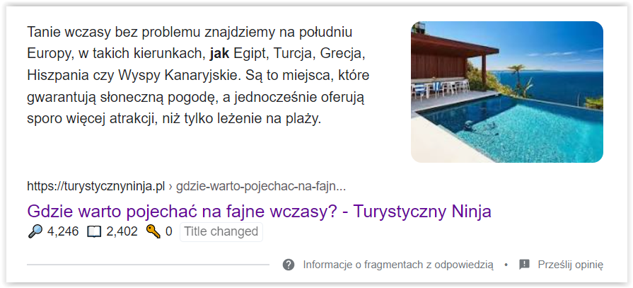 Obraz ze strony wyświetlony w wynikach wyszukiwania Google