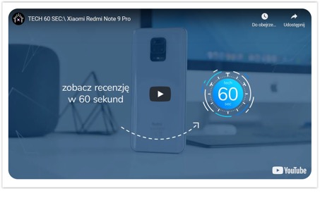 Film prezentujący smartfon osadzony na karcie produktu