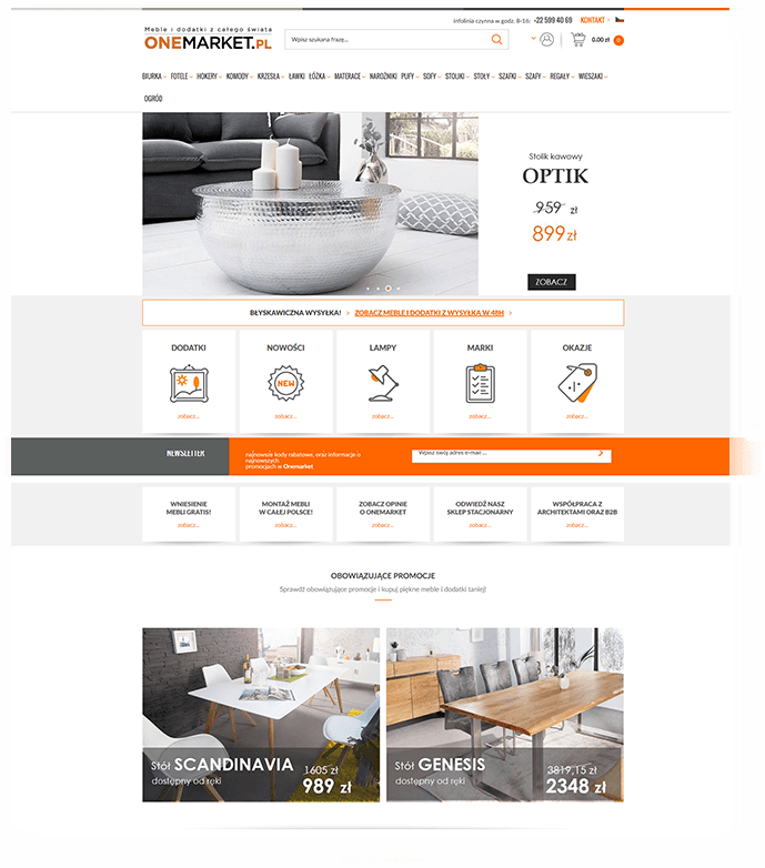 Onemarket.pl – strona główna sklepu
