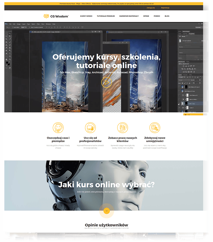 CGWisdom.pl – strona główna serwisu z kursami wideo