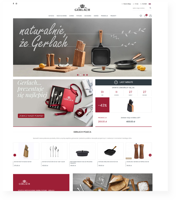 Gerlach.pl – strona główna sklepu na silniku XannShop