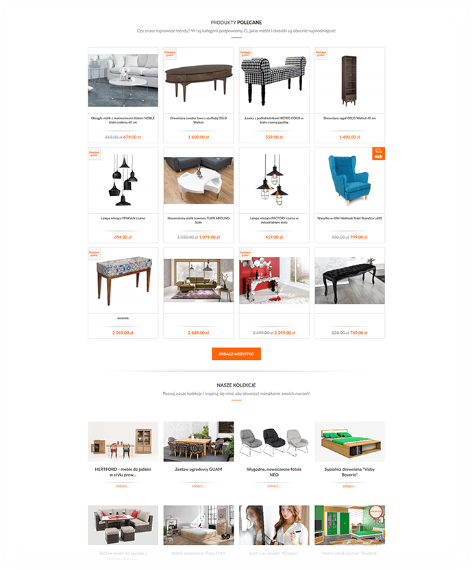 Onemarket.pl – widok podstrony sklepu
