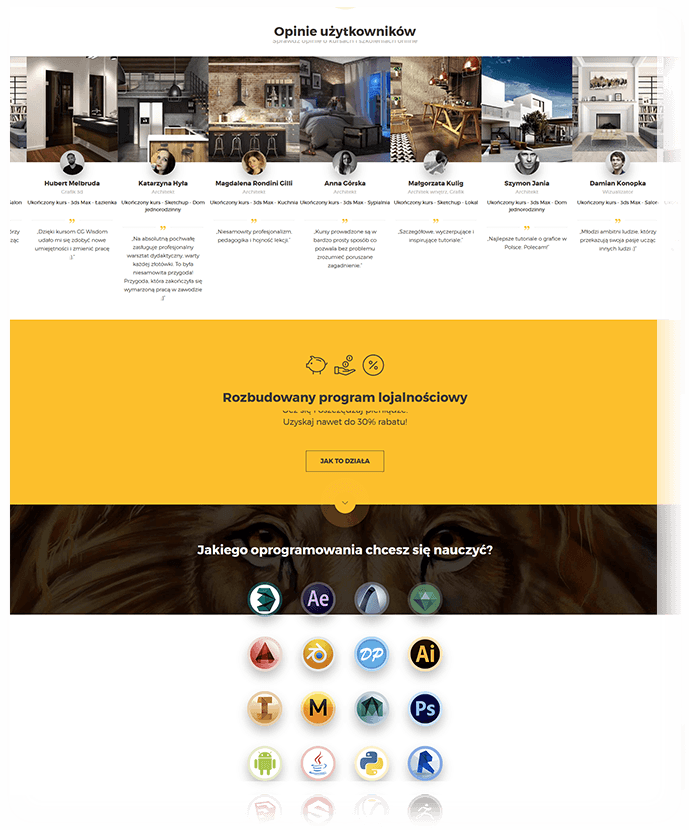 CGWisdom.pl – widok podstrony serwisu